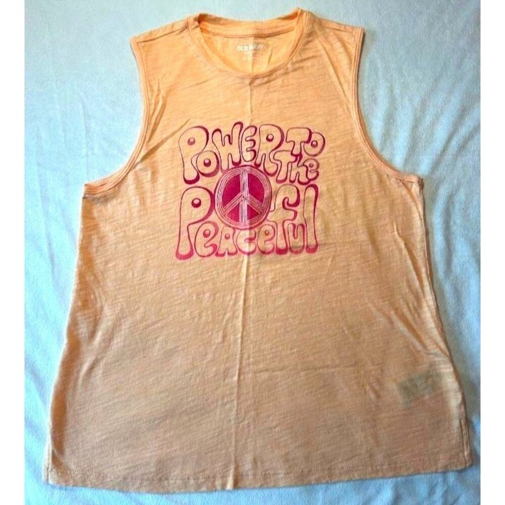 Old Navy Everywear Orange Graphic Tank Top Size XS